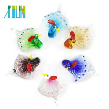 Murano Lampwork Glass Peacock pendentif avec en vrac en stock mélanger les couleurs 12pcs / box, MC0070